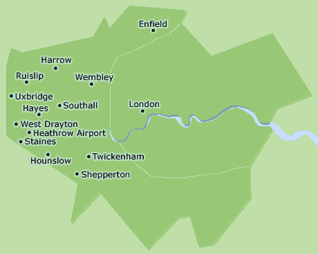 England: Greater London map